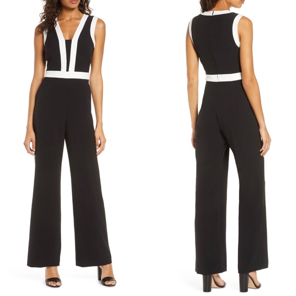 vince camuto colorblock jumpsuit